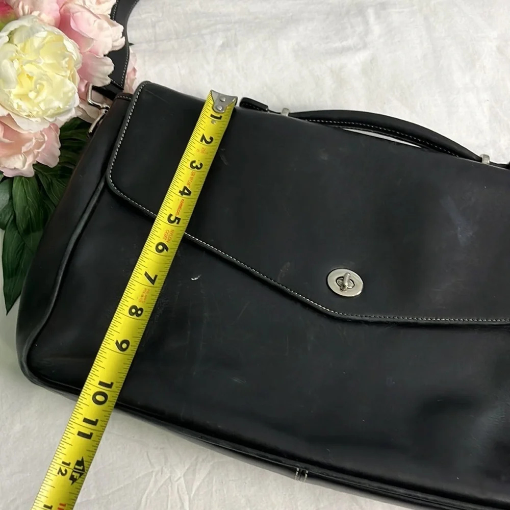 Vintage Y2K Coach Metro Unisex Large Black Leather Briefcase Laptop Bag